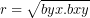 \[ r = \sqrt{byx.bxy}\  \]