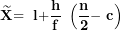 \[ \widetilde{\mathbf{X}}\mathbf{= \ l +}\frac{\mathbf{h}}{\mathbf{f}}\mathbf{\ }\left( \frac{\mathbf{n}}{\mathbf{2}}\mathbf{- \ c} \right)\ \]