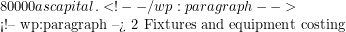 80 000 as capital. <!-- /wp:paragraph -->  <!-- wp:paragraph --> 2 Fixtures and equipment costing