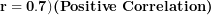 \[  \mathbf{r = 0.7}) \textbf{(Positive Correlation)} \]