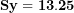 \[ \mathbf{Sy = 13.25}\  \]