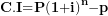 \[  {\mathbf{C}\mathbf{.}\mathbf{I}\mathbf{=}\mathbf{P}\mathbf{(}\mathbf{1}\mathbf{+}\mathbf{i}\mathbf{)}}^{\mathbf{n}}\mathbf{- p}\ \]
