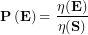 \[ \mathbf{P}\left( \mathbf{E} \right)\mathbf{= \ }\frac{\mathbf{\eta(E)}}{\mathbf{\eta(S)}}\ \]