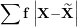 \[ \mathbf{\sum f}\left| \mathbf{X -}\widetilde{\mathbf{X}} \right|\ \]