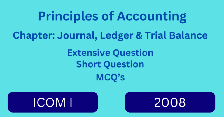 Principles of Accounting, Journal, Ledger, Trial Balance
