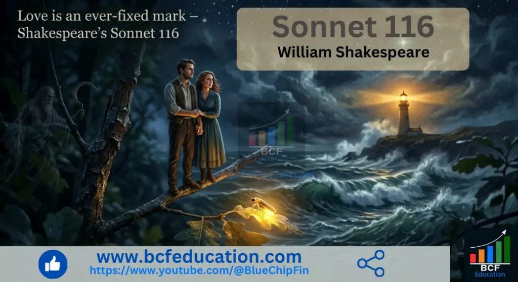 Sonnet 116: Let me not to the marriage of true minds” by William Shakespeare Central Idea, Themes, Figures of Speech + MCQs 