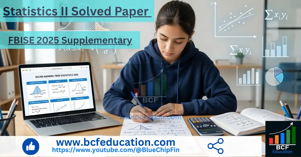 Statistics II Solved Paper FBISE 2025 2nd Annual - bcfeducation